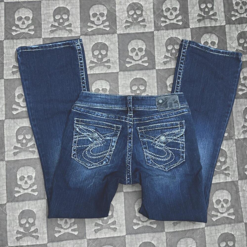 Y2k silver boot cut jeans